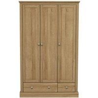 LPD Devon 3 Door 2 Drawer Wardrobe Oak