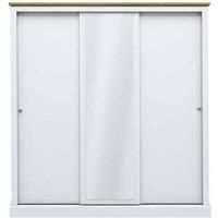 LPD White Mirrored 3 Door Sliding Wardrobe  Devon