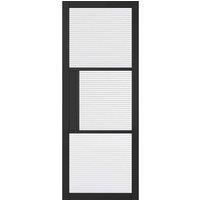 LPD (W) 30 inch Black Tribeca Glazed 3L Reeded Internal Door