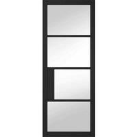 LPD (W) 30 inch Black Chelsea Glazed 4L Clear Internal Door