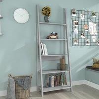 TIVA LADDER BOOKCASE SHELVING UNIT RACK SHELF DISPLAY STAND STORAGE GREY