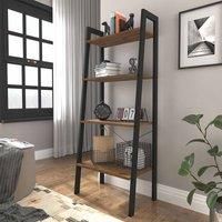 EALING SHELVING UNIT RUSTIC WOOD EFFECT PANELS W/ SHELVES DISPLAY STAND