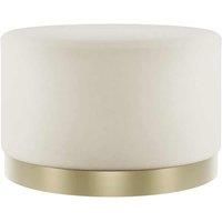 Footstool Pouf Seat Chair Cream Velvet Large Lara Pouffe Legrest Living Roomv