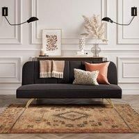 LPD Furniture Burlington Sofa Bed Black Velvet And Brushed Gold