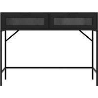 LPD Furniture Lincoln Matte Back And Reeded Console Table, Black