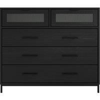 LPD Furniture Edison Matte Black And Reeded Chest