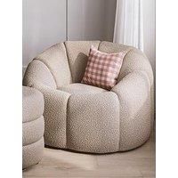 Lpd Home Nao Fabric Swivel Armchair - Buff