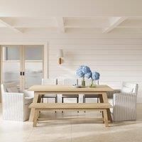 Drift 4 Seater Wooden Bench - Latte