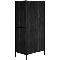 LPD Furniture Hoxton Black 2 Door Wardrobe