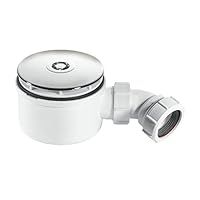 McAlpine ST90CB10-70 90mm Shallow Shower Trap Plated Brass, Chrome and White