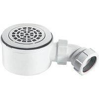 McAlpine ST90CPB-P-70 90mm Shallow Shower Trap Plated Brass Petal Shape, Chrome and White