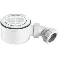 McAlpine ST90CPB-S-70 90mm Shallow Shower Trap Plated Brass, Chrome and White