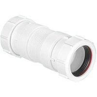 SHORT Flexible Waste Pipe Hose Adjustable for 40mm 42mm 43mm Sink Waste Pipe