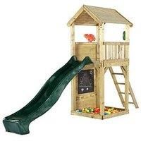 Plum Wooden Lookout Tower Play Centre With Slide, Climbing Wall And Sand Pit