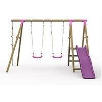 Plum Giant Baboon Wooden Swing Set - Pink