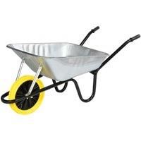 85 Litre Heavy Duty Builders Wheelbarrow – Galvanised – Pneumatic Wheel