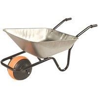 Walsall Wheelbarrows 85 Ltr Duraball in a Box Puncture Proof, Galvanised - Puncture Proof Wheel