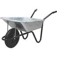 Walsall Builder Pneumatic Wheels Wheelbarrow Galvanised 90Ltr (949YM)