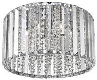 Impex Diore Crystal 4 Light Flush to Ceiling Light - Chrome