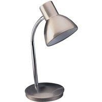 Firstlight Harvard E27 1 x 60 Watt Brushed Steel Table Lamp