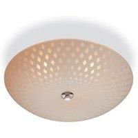 Firstlight Products Celine Semi Flush Fitting, E14 (Small Edison Screw), Opal Glass with Decorative Pattern