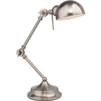 Firstlight Products Beau Table Lamp, Brushed Steel, E14 (Small Edison Screw)
