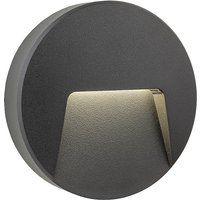 Firstlight Golf Outdoor Integrated LED Surface Mounted Wall & Step Light Round Graphite IP65