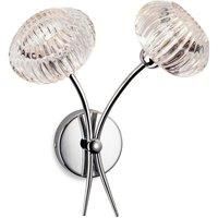 Firstlight Lisbon 2 Light Wall Chrome & Clear Decorative Glass