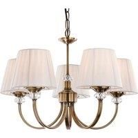 Firstlight Langham 5 Light Fitting, Antique Brass/Cream