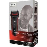 Wahl Clean and Close Plus, Gifts for Men, Christmas Gifts, Men’s Shaver, Electric Shavers for Men, Beard Shaving, Flex Foil, Precision Trimmer, Waterproof, Easy Clean, Rubber Grip, Black and Red