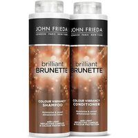 John Frieda Duo Pack Brilliant Brunette Colour Vibrancy Shampoo and Conditioner, 2 x 500 ml (Packaging May Vary)