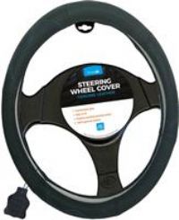 100% Leather Steering Wheel Cover Blue Stitching