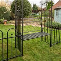 Apollo Easy Fit Arch Bench 121 x 61cm in Black Galvanised Steel