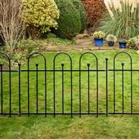 Apollo Easy Fit Fence Panel 92 x 121cm (4 Pack) in Black Galvanised Steel