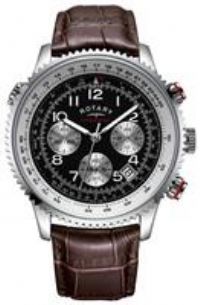 Rotary Men’s Chronospeed Chronograph - Black Leather Strap Watch GB03351 WORKING