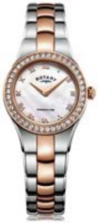 ROTARY Ladies Watch Rose Gold Plated Swarovski RRP £189 VGC Boxed (r94)