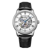 Rotary Men's Black Leather Strap Watch