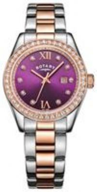 Rotary Ladies Two Tone Rose Gold Plated Bracelet Watch