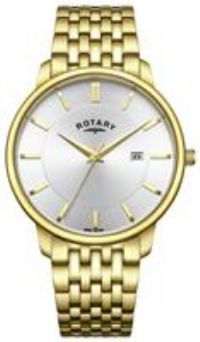 Rotary Men's 40mm Gold Plated Stainless Steel Bracelet Analogue Watch