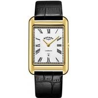 Rotary Mens GS05283/01 Cambridge Gold Plated Black Leather Strap Wristwatch