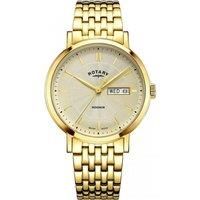 Rotary GB05423/03 Windsor Day Date Gold Tone Bracelet Wristwatch