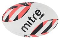 Mitre Sabre Rugby Training Ball, White (White/Blue/Cyan), Size 5