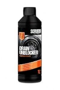 SCRUBB Sink & Drain Unblocker Liquid, Maximum Power, Industrial Strength Formulation, 1L