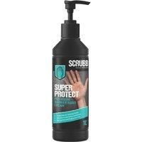 SCRUBB Super Protect Pre-Work Barrier Hand Cream Moisturiser, Non-greasy, Fragrance-free, 1L Pump Top Bottle