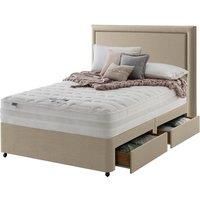 Silentnight Mirapocket 2000 Memory Ottoman 4-Drawer Storage Divan Bed Set Sandstone - 135cm