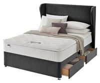 Silentnight 1000 Pocket Eco Double 4 Drw Divan Bed- Charcoal