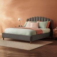 Silentnight Oriana Bedframe - Double - Beech Wood - Charcoal Velour
