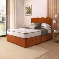 Silentnight Divan Bed With Wave Velvet Headboard