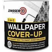 Zinsser 3in1 Off white Wallpaper Matt Coverup paint 2.5