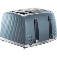 Russell Hobbs 4 Slice Toaster, Honeycomb and High Lift Design, Wide Slots - Grey